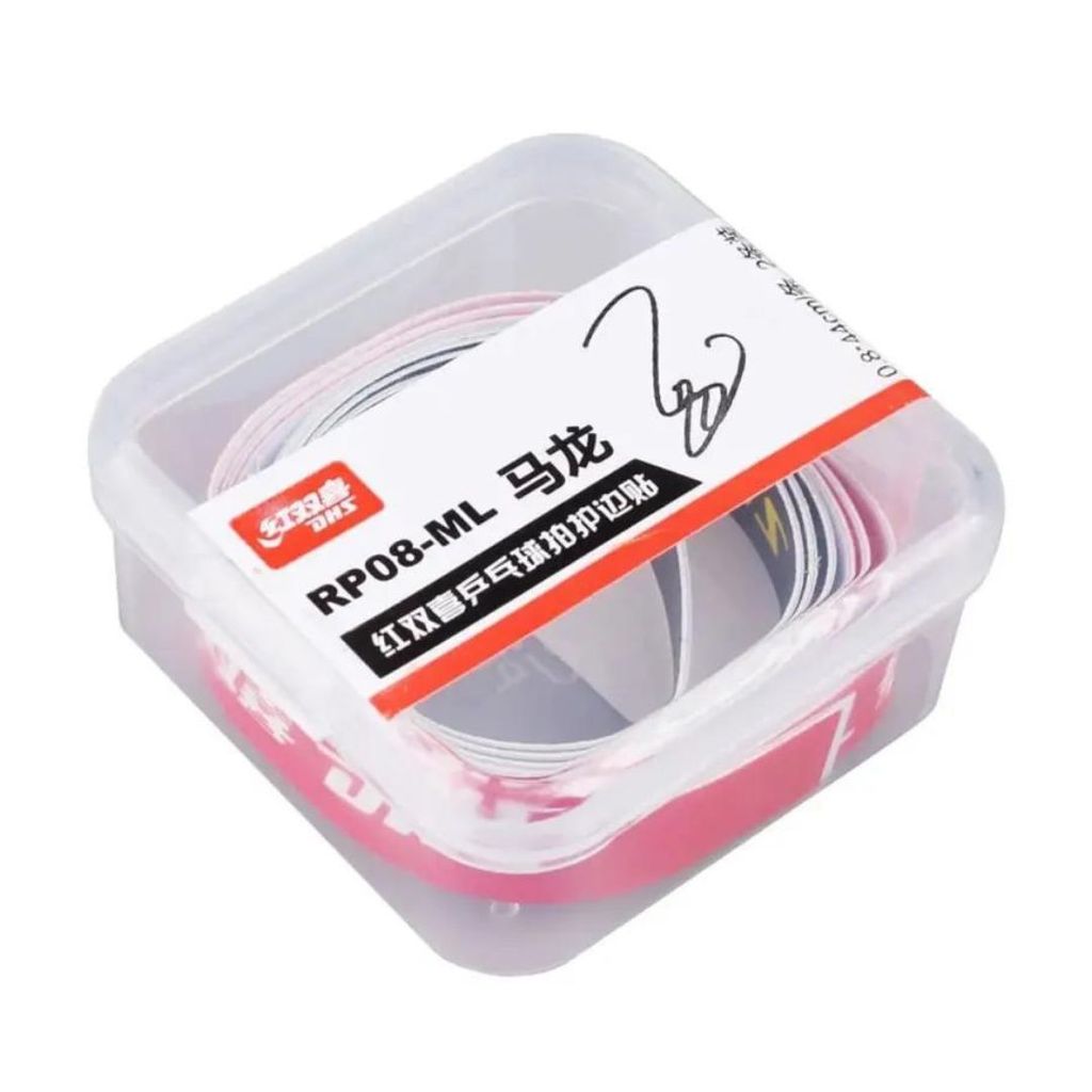 Side Tape DHS Ma Long RP08 Original - Kit 2 Unidades Fita de Borda 8mm Proteção Raquete Ping Pong