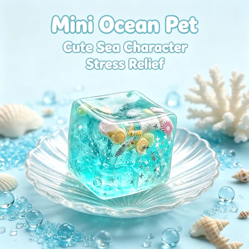 3D Cartoon Cube Squishy Toy Realistic Simulation Block Model Creative Art Craft Geometric Sculpture Desktop Tabletop Dis