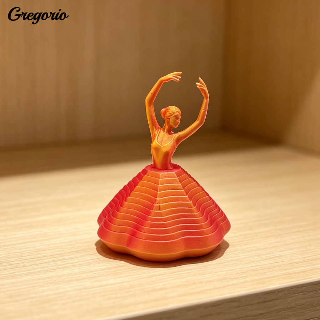 Ballet Fidget Toy Elegant Desktop Sculpture 3d Printed Spinning Ballerina – Dancer Desk Decor Stress Relief Spiral Whi