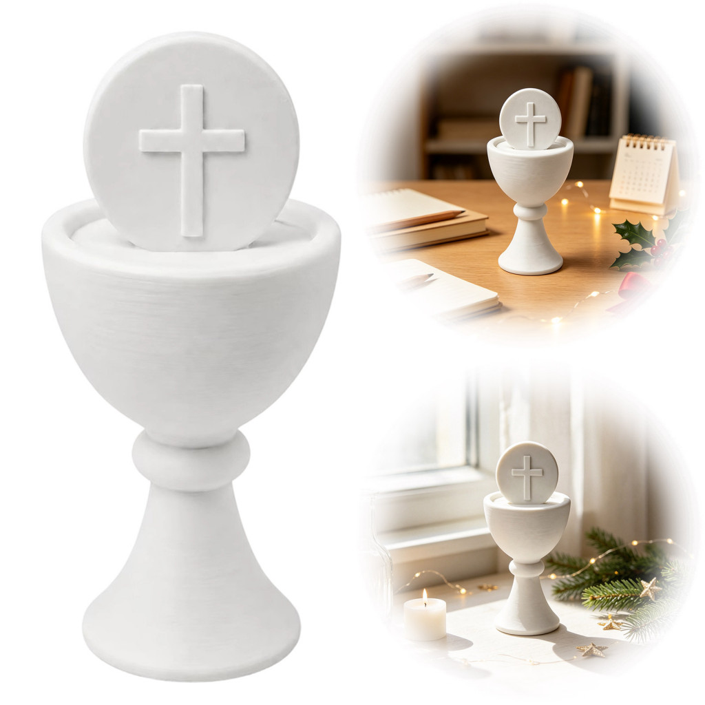 3d Printed Holy Grail Figurine Ready to Paint Religious Sculpture for Christmas Home Church Table Decor Unique Desktop O