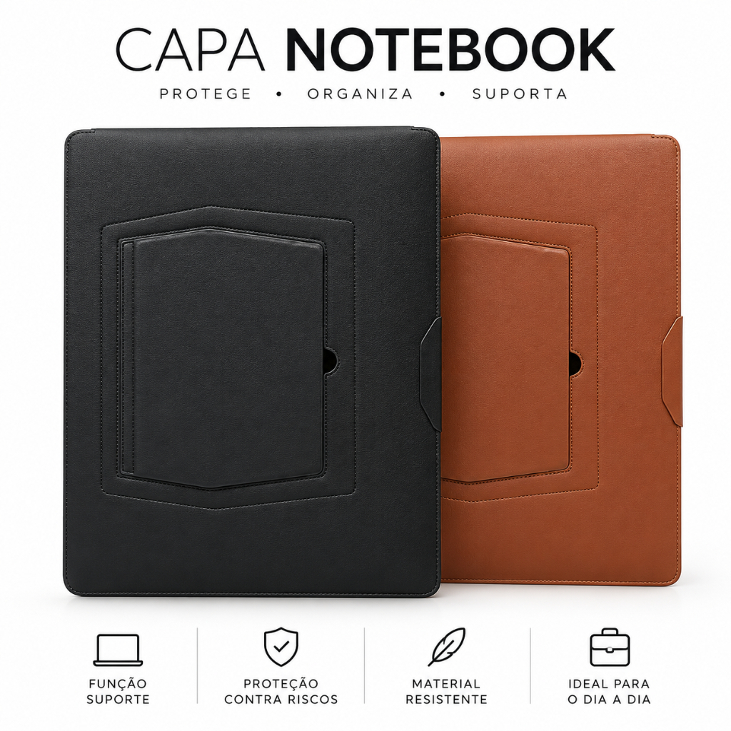 Bolsa Multiuso Para Macbook air M2 13.6 13/14/15/16 Polegadas Capa De Couro Premium e Suporte De Mouse Pad