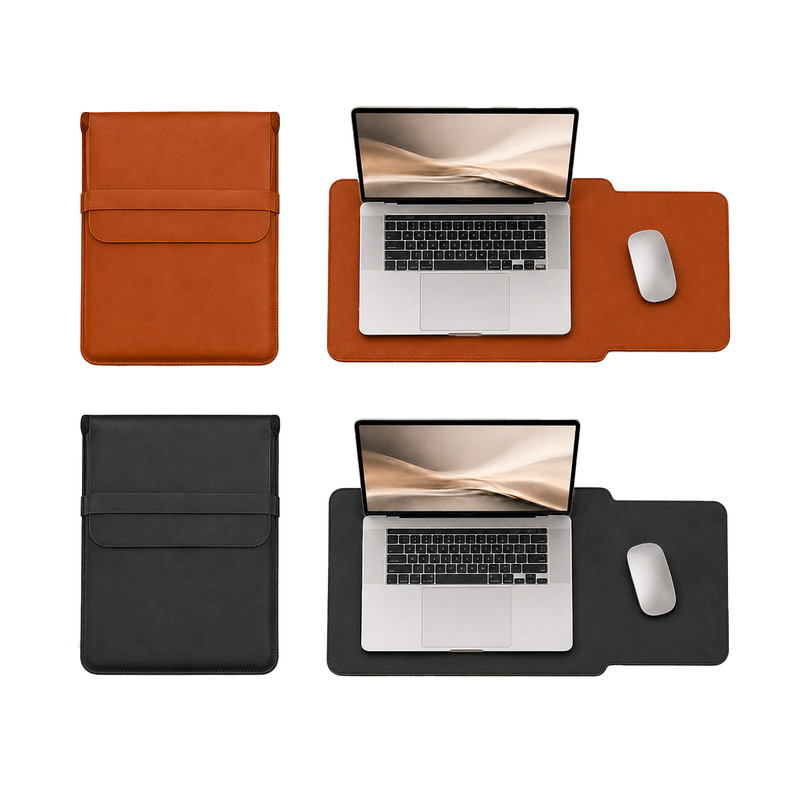 Bolsa Case Pasta Notebook MacBook 3 Em 1 Couro Sintético Mouse Pad Pro 14 Air 13 Faculdade Estudo