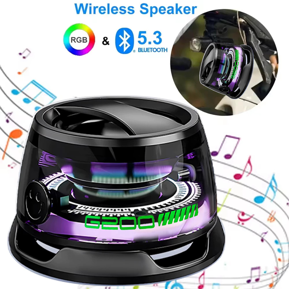 Caixa De Som LED Bluetooth magnético portátil atmosfera colorida RBG mini Speaker à prova d'água