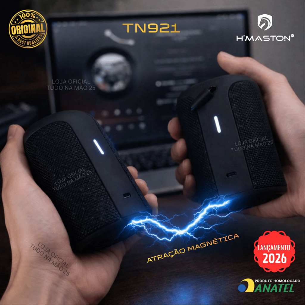 [LANÇAMENTO] Caixa de Som ATRAÇÃO MAGNÉTICA 2 em 1 Bluetooth 30W Portátil Prová d'Água H'MASTON