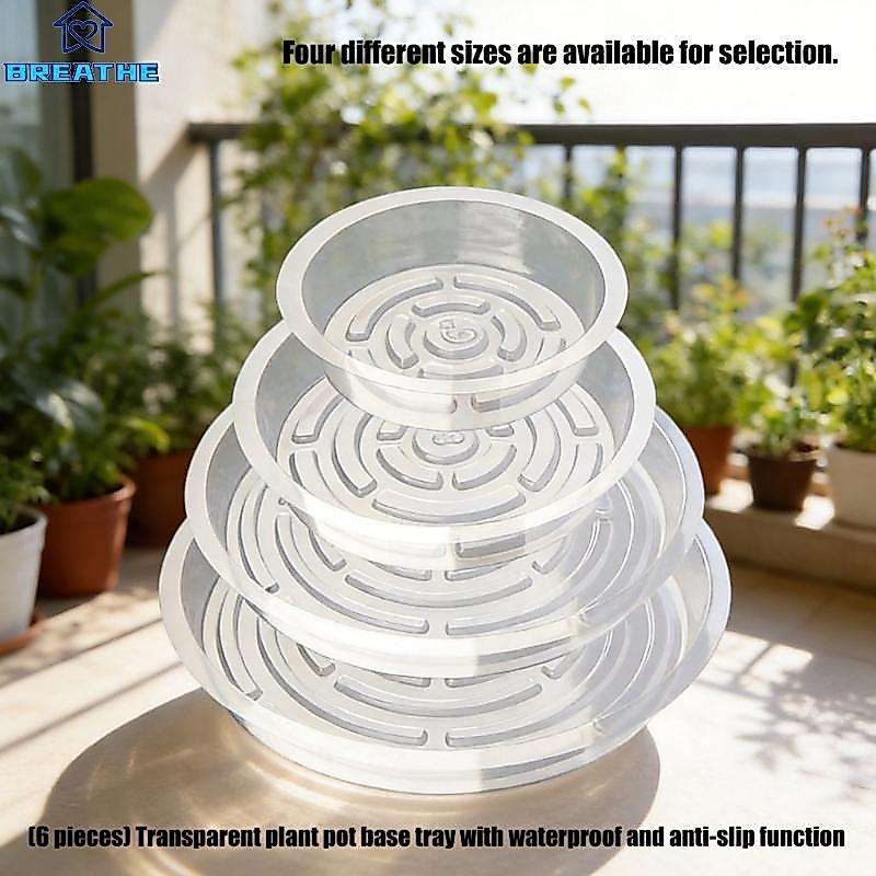 BREATH Flower Bandeja Gotejamento Base Redonda Recipiente Transparente Fornecimento Jardim