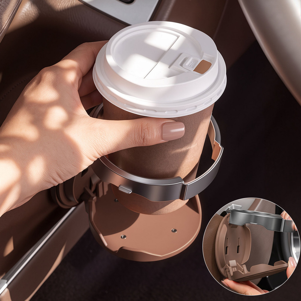 Mobile Phone Stand for Car Folding Cup Holder Universal Foldable with Adjustable Hook – Portable Drink Organizer for B