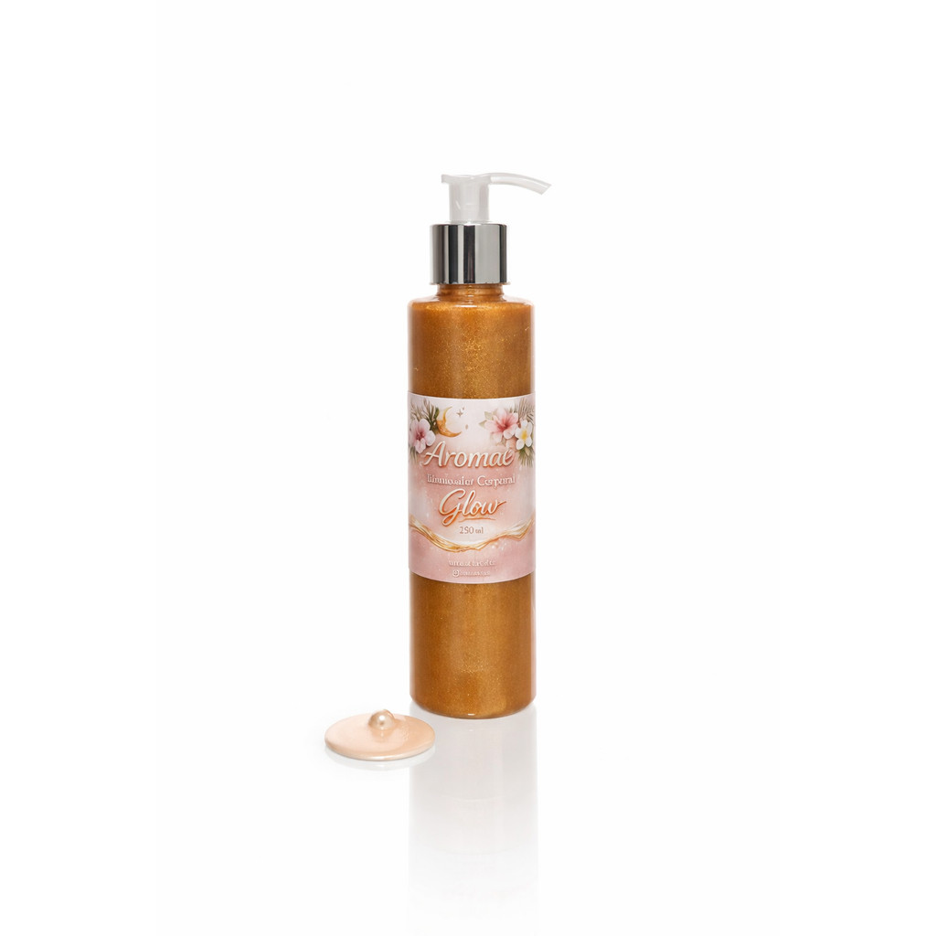 Hidratante corporal e facial Iluminador  Glow Aromaé  Brilho Intenso Perfumado e Hidratante