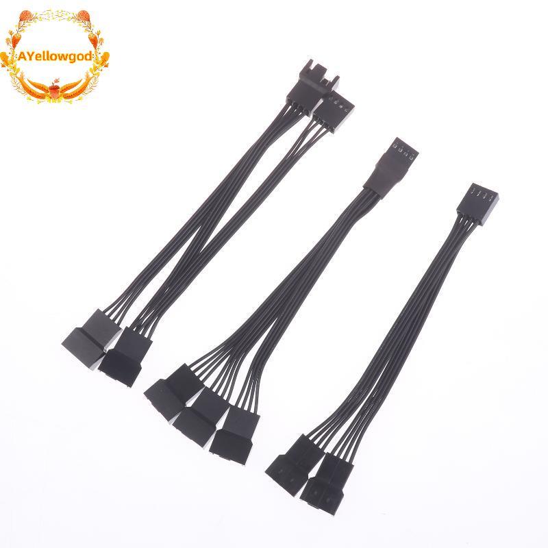 AYellowgod 4Pin PWM Fan Extension Splitter Cable 1 A 3 Bla Sleeved Para PC De Jogos De Alto Desempenho BR