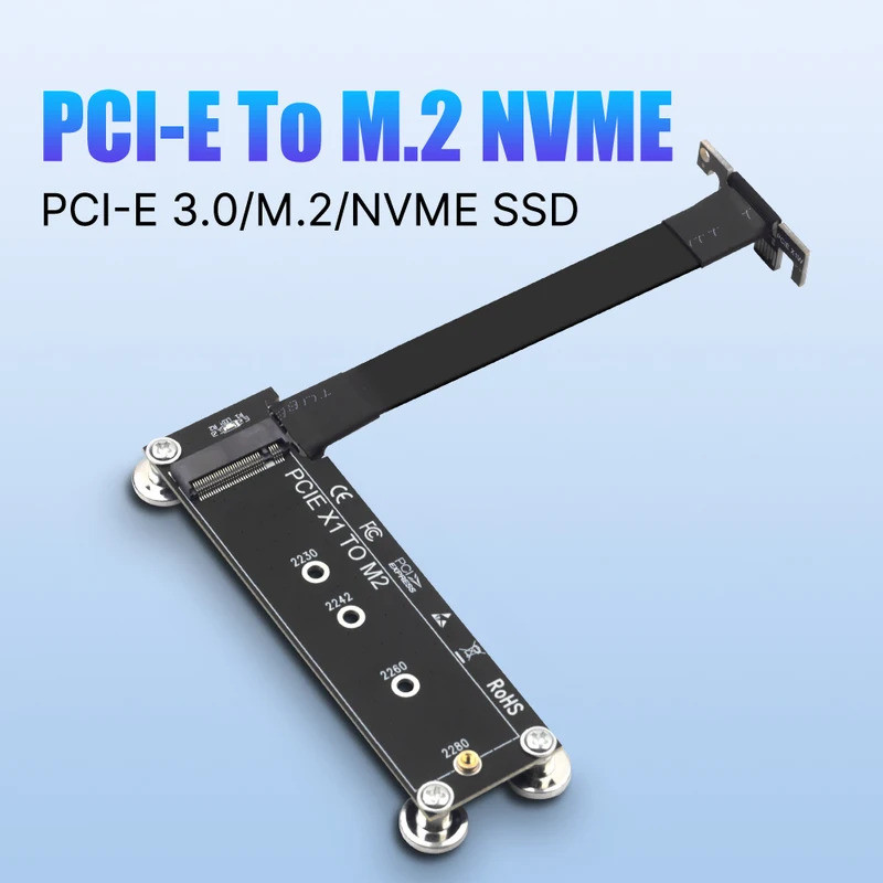 PCI-E X1 to M.2 NVME Extension Cable PCIE Converter SSD Adapter Board 10CM Support 2230/2242/2260/2280