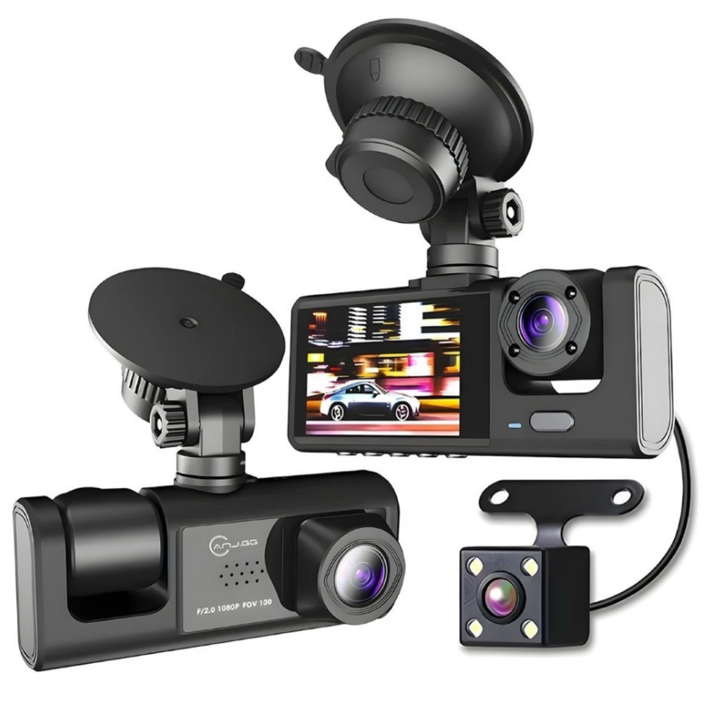 Kit 2 Câmeras Veiculares Interna e Externa Full HD 1080p Visão Noturna Segurança Uber 99