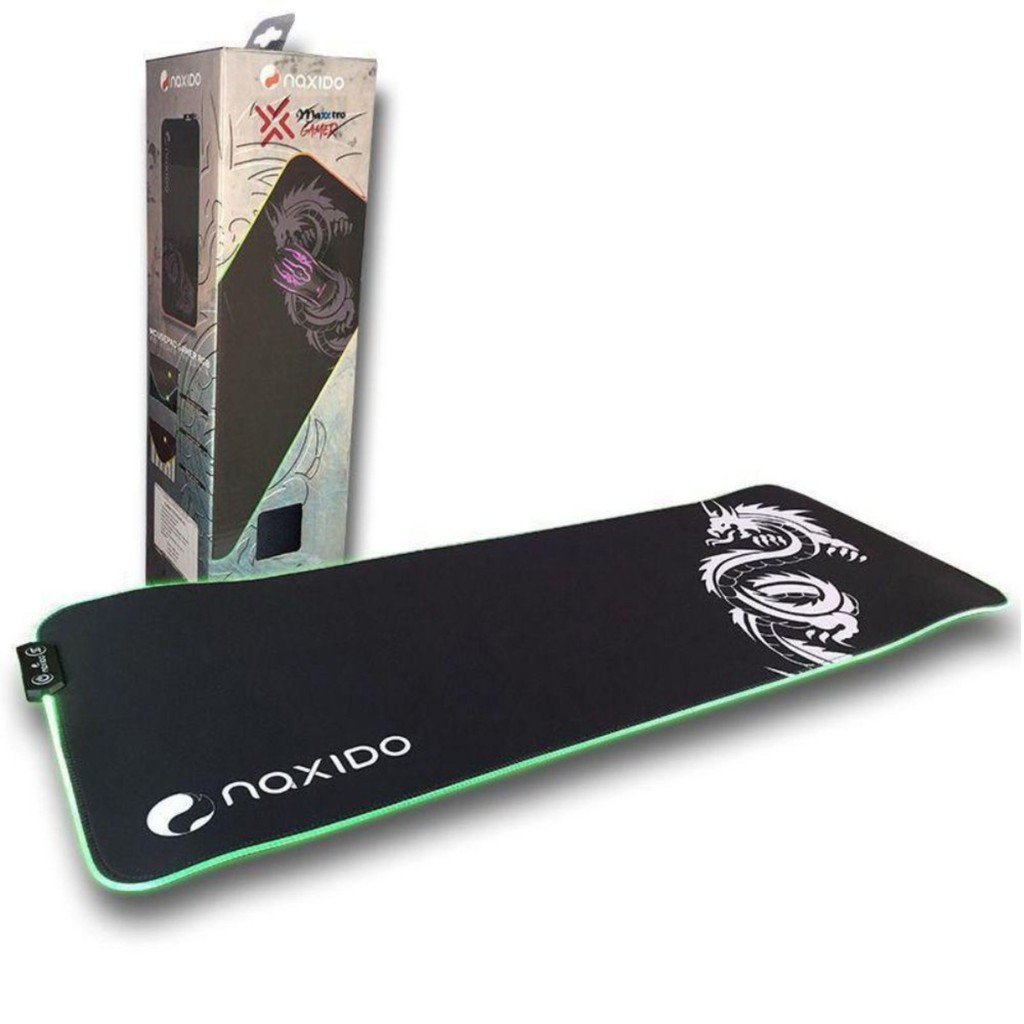 Mouse Pad Gamer Led Rgb 80x30x4 Naxido Maxxtro Estilo e Beleza Para Seu Setup Gamer