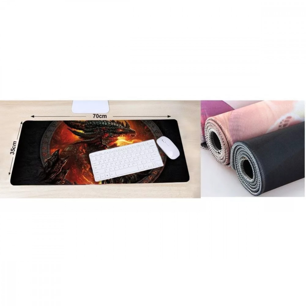 Mouse Pad Gamer Extra Grande 70x35cm Preto - Conforto Total