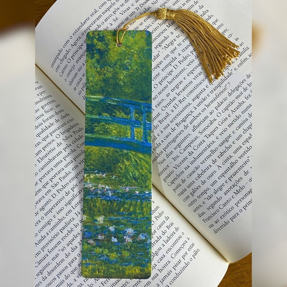Marcador de Páginas especial com Tassel - The Water-Lily Pond - Claude Monet - Claude Monet - Textura linho - Ler & Ser