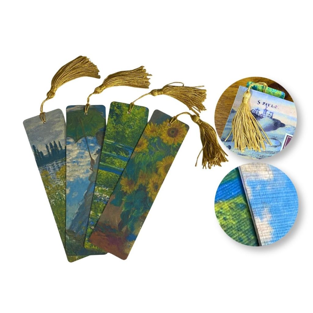 Marcador de Páginas especial com Tassel - Claude Monet - Textura linho - Ler & Ser - Seja Mais
