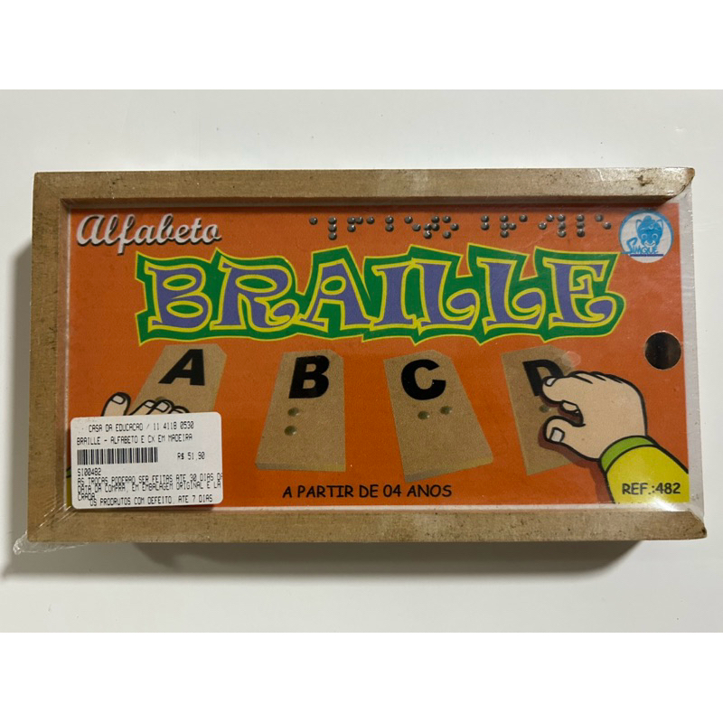 Alfabeto Braille em Madeira - Educativo Inclusivo para Alfabetização