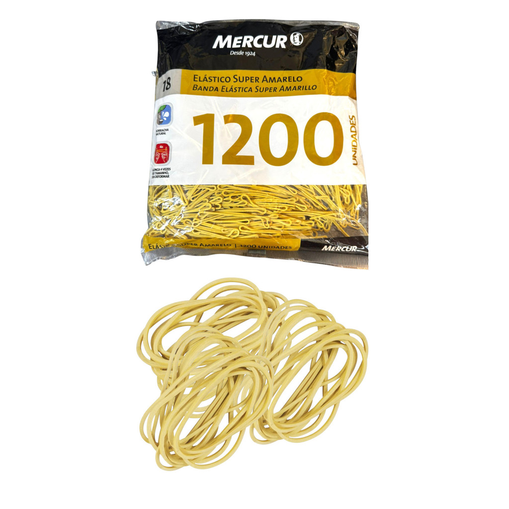 Elástico Standard Amarelo com 1200 Und borracha natural 8cm
