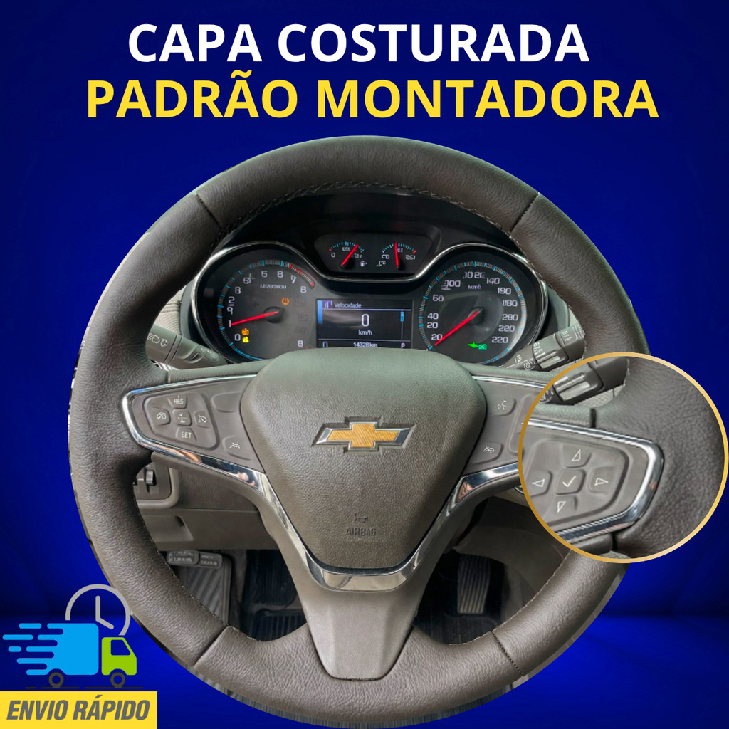 Capa de Volante Costurada do Cruze 2020 a 2023 kit Completo Agulha cola linha e vídeo de Instalação