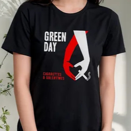 Camiseta Premium  Green Day Cigarettes E Valentines Camisa 100% Algodão