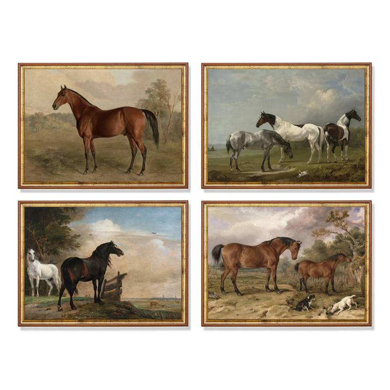 Horse Equestrian Countryside Antique Poster No Frame Canvas Wall Art Painting Bedroom Living Room Decor