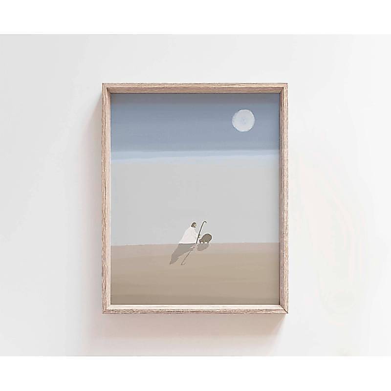 Bible David Moon Desert Shepherd Solitude Minimalist Poster No Frame Canvas Wall Art Painting Religious Study Decor