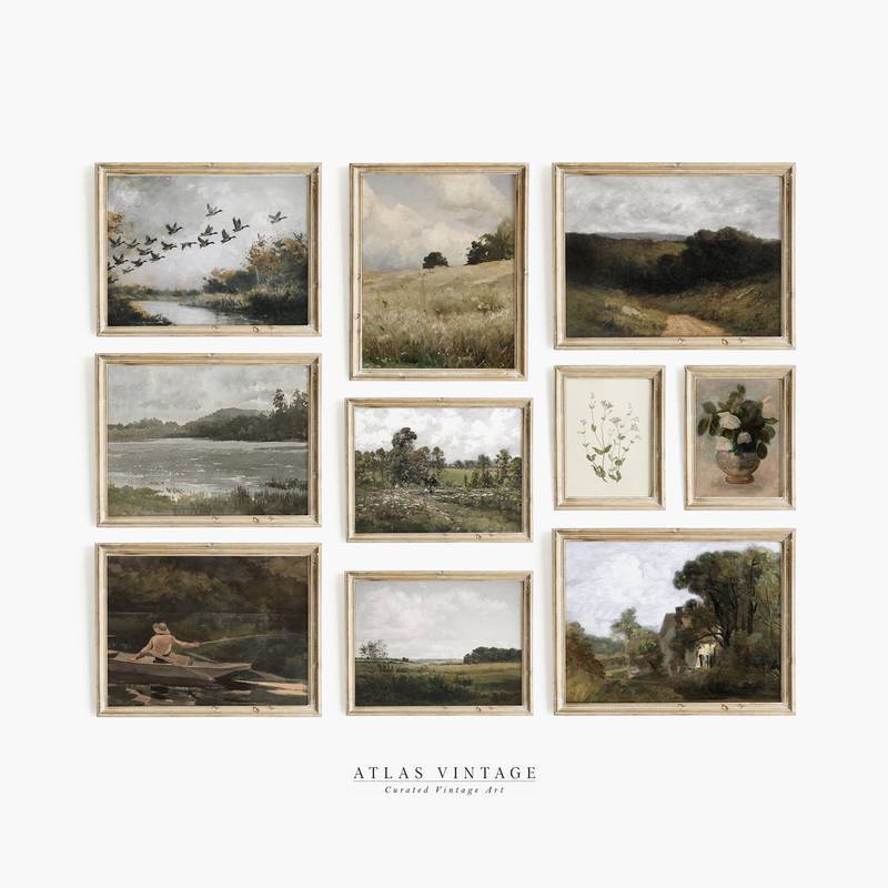 Vintage Landscape French Country Countryside Gallery Wall Art Set Poster No Frame Canvas Painting Living Room Home Decor