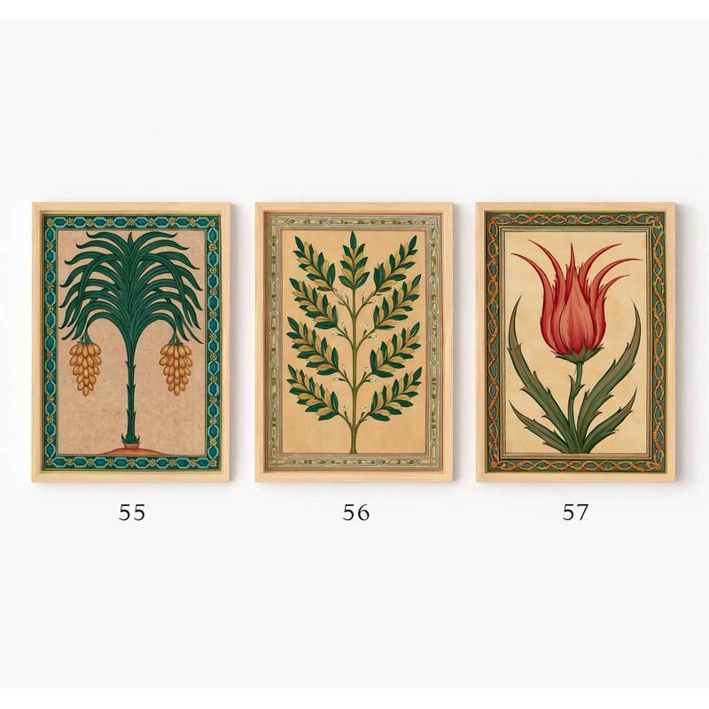 Vintage Botanical Flower Set Poster No Frame Canvas Wall Art Painting Cottagecore Farmhouse Bedroom Living Room Decor