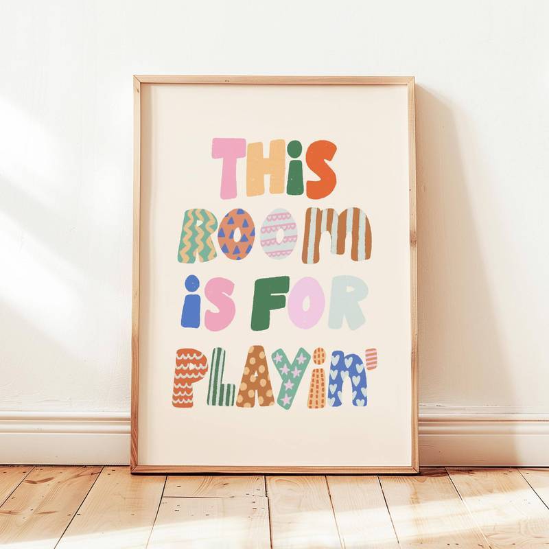 Bismillah Poster canvas painting Colorful Rainbow Kids Playroom Poster, Toddler Nursey room Wall Decor
