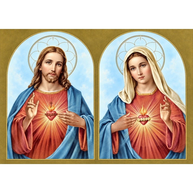 Mary and Jesus Sacred Heart Poster Prints Canvas Painting   Christianity Wall Art Pictures Living Room Home Decor