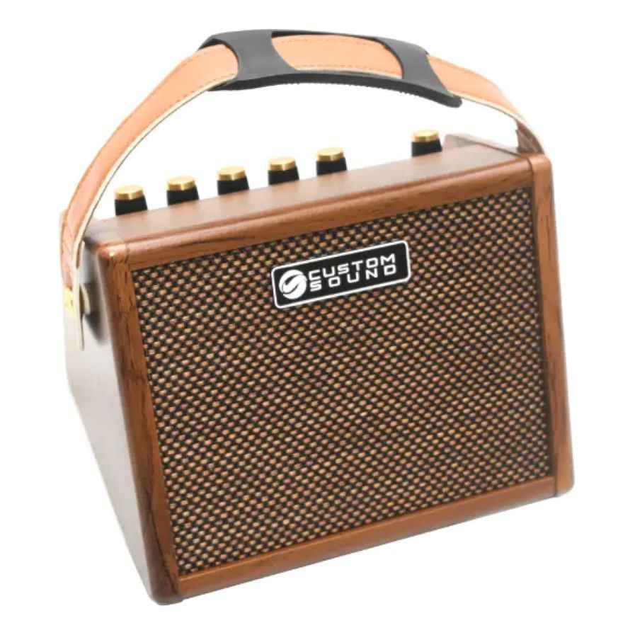 Mini Amplificador Custom Sound Para Violão Mini 15 Bluetooth Cor Marrom 127/220v - Marrom - 127/220V