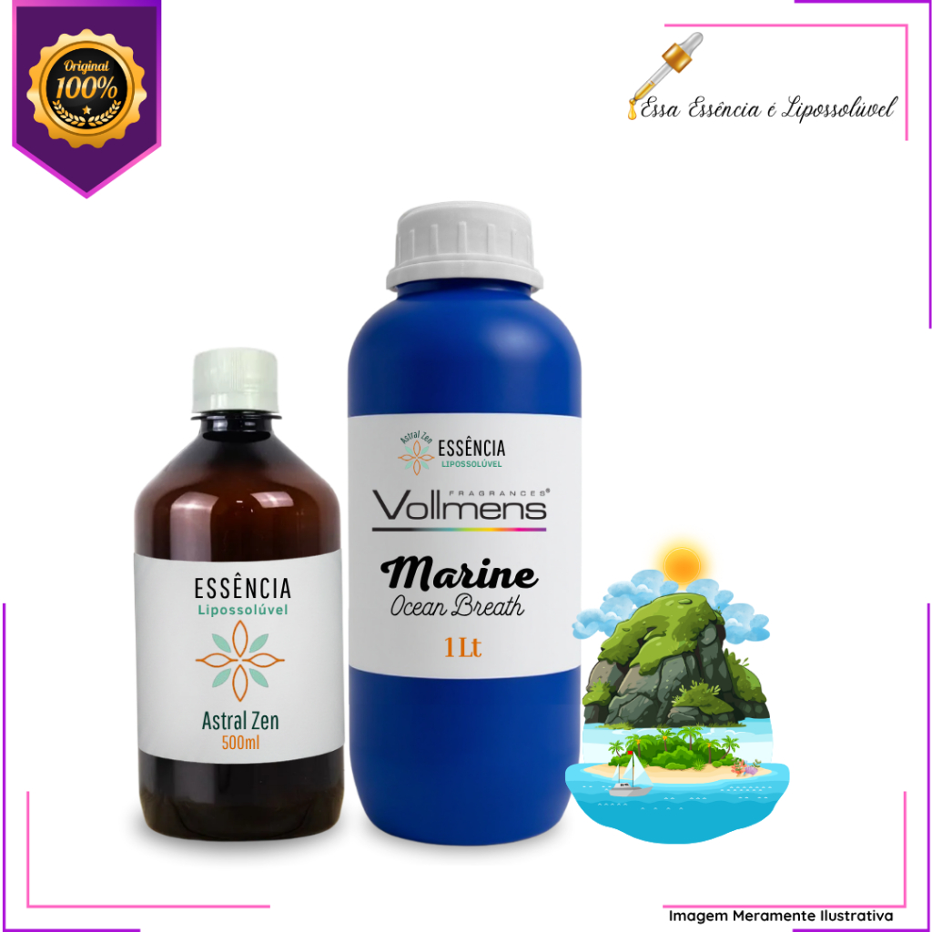 Essência Concentrada Marine Ocean Breath Vollmens Para Aromatizador - Sabonetes - Velas - Perfumes 500g