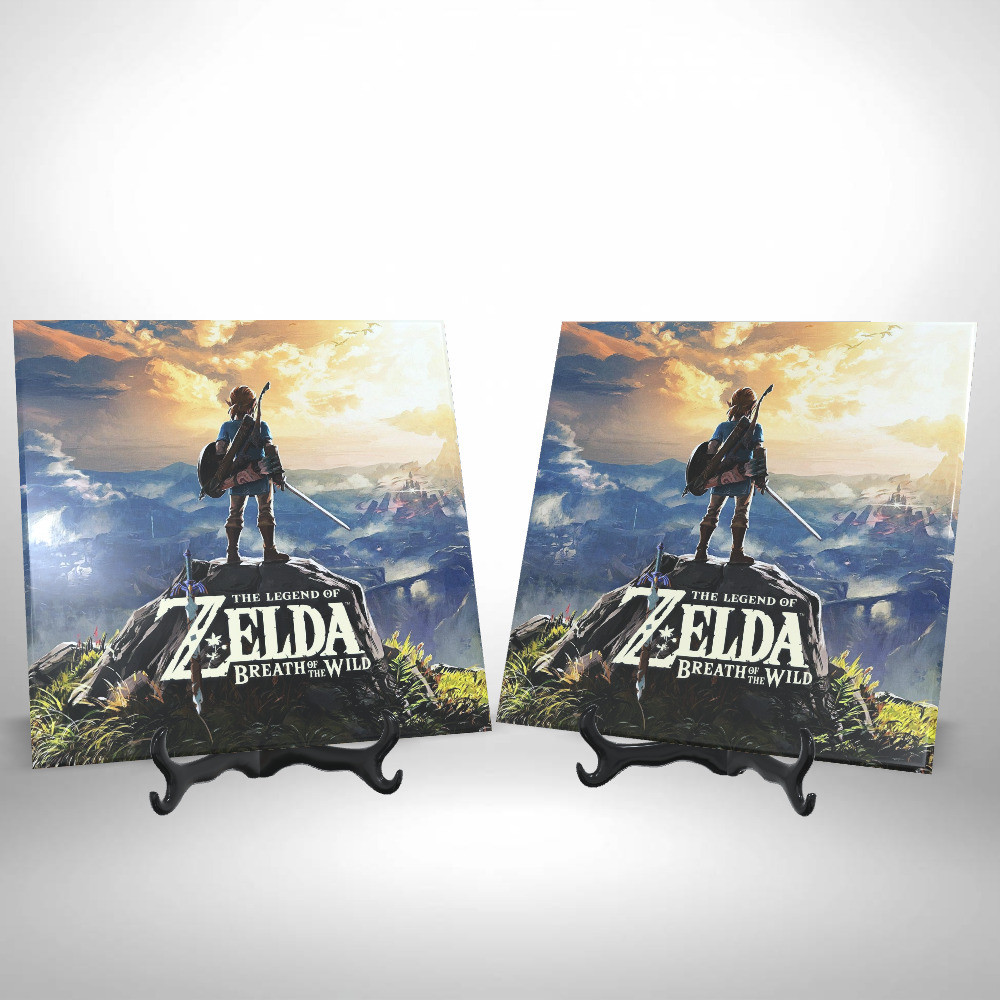 Azulejo Premium Personalizado The Legend of Zelda Breath of the Wild 20x20 cm - Com Suporte