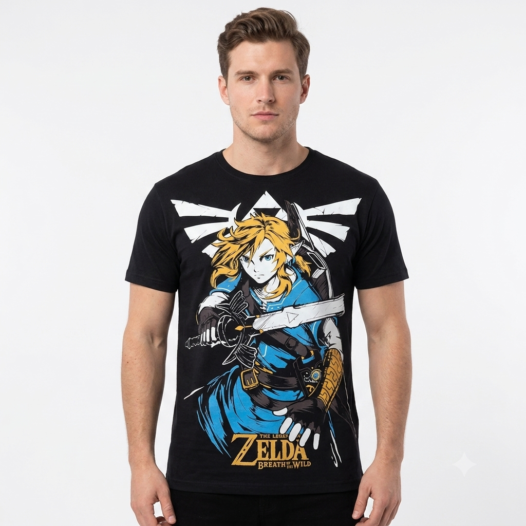 Camiseta unissex Adulto algodao The Legend Of Zelda Breath Of The Wild Promocao