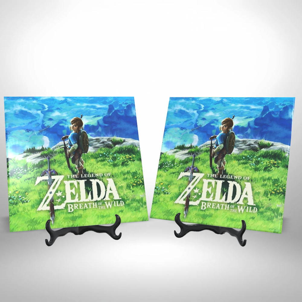 Azulejo Premium Personalizado The Legend of Zelda Breath of the Wild 20x20 cm - Com Suporte