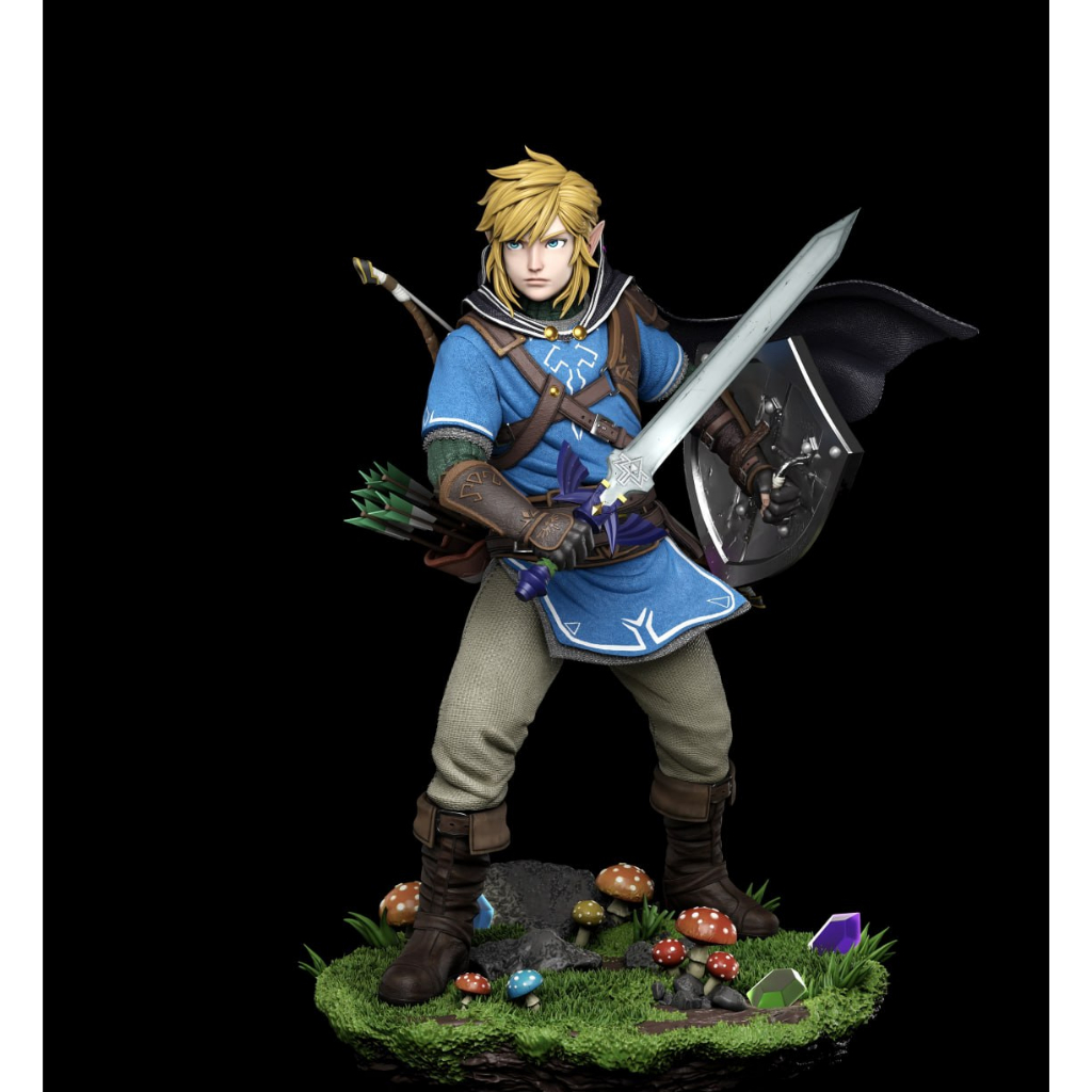Estátua Link Herói Breath of the Wild com Espada em Resina 3D
