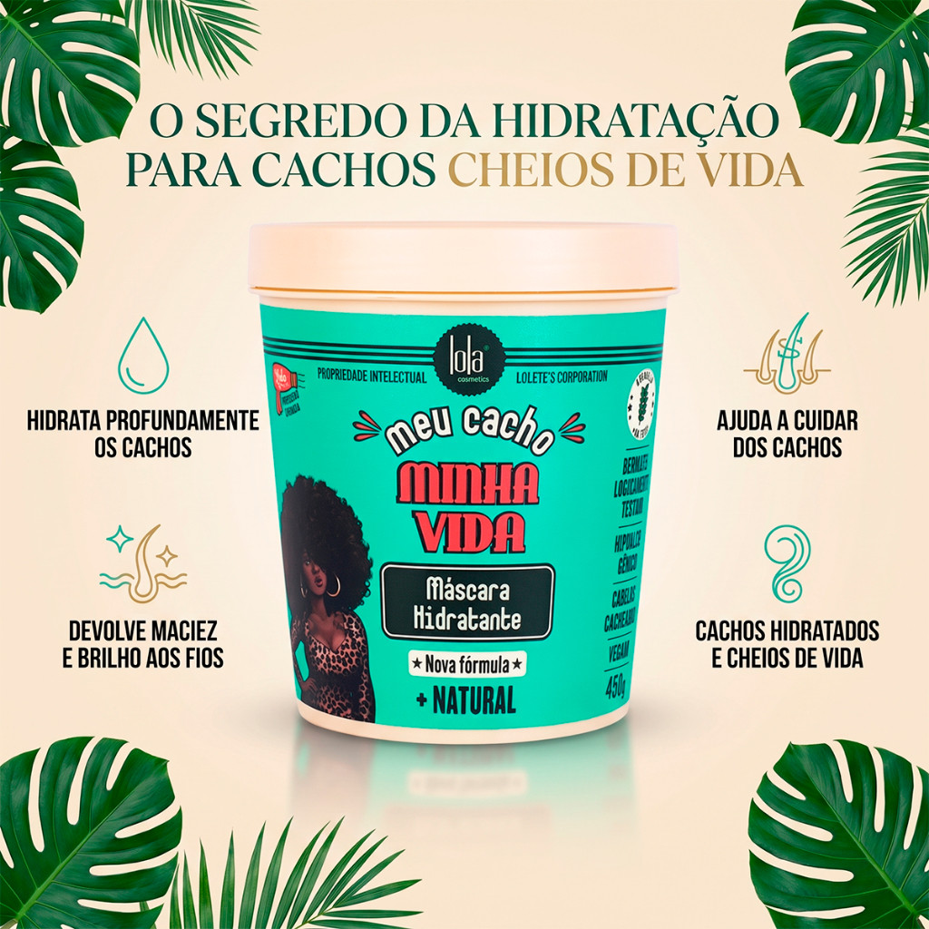 Máscara Hidratante Meu Cacho Minha Vida 450g Hidratação para Cabelos Cacheados e Crespos