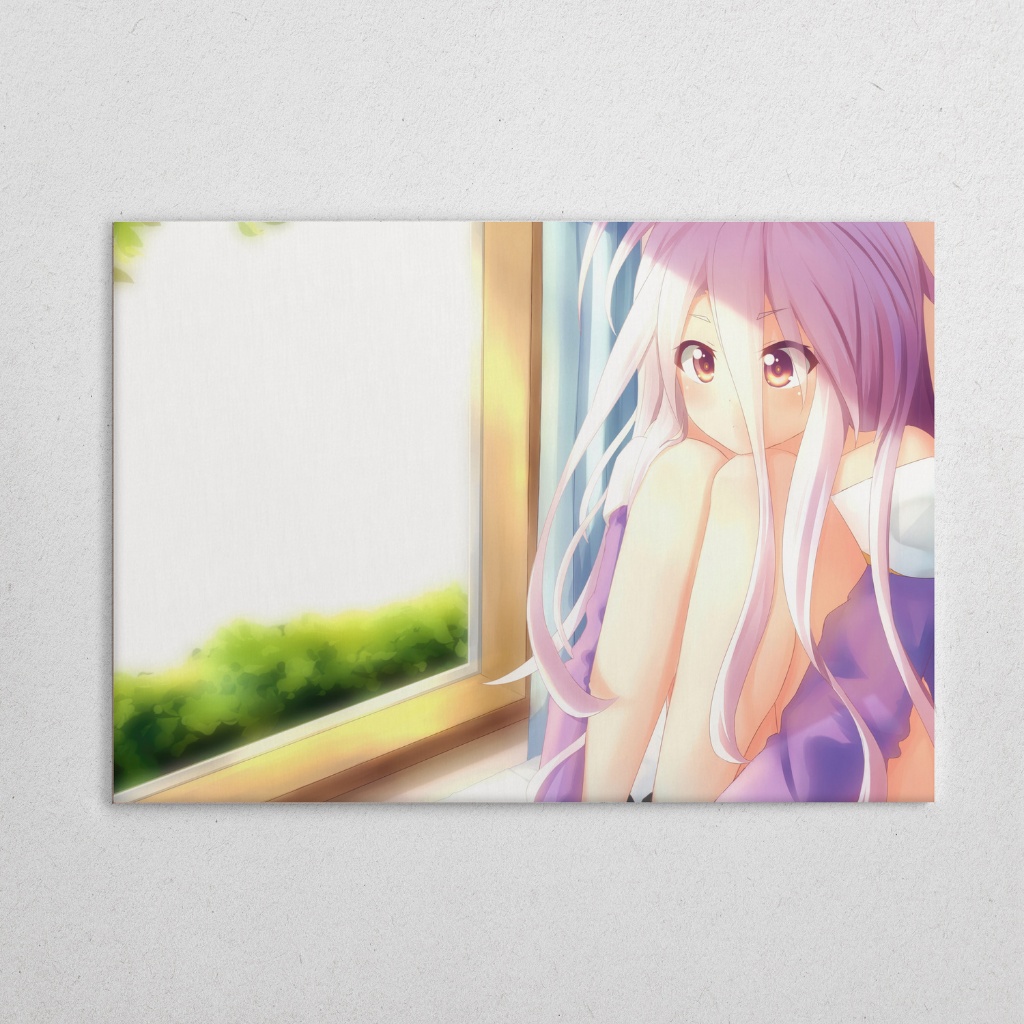Placa Decorativa MDF No Game No Life Quadro Sora e Shiro Decoração Anime Quarto Sala Escritório