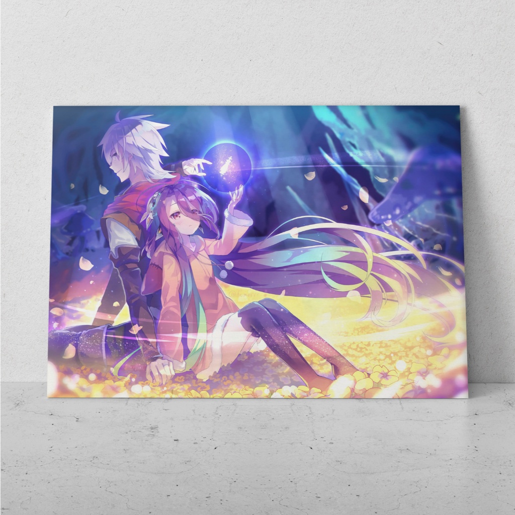 Placa Decorativa MDF Grande No game No life Quadro Decoração Anime