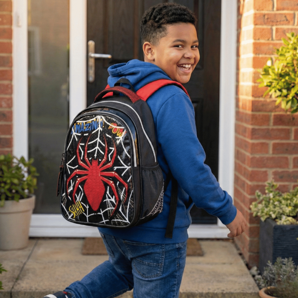 Mochila Escolar Grande 16' Reforçada e Acolchoada Aranha Spider Man Menino