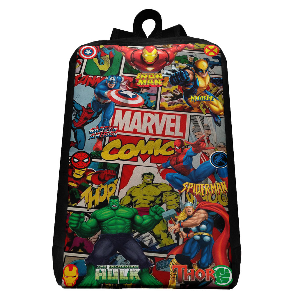 Mochila Avengers Vingadores Hulk Thor Iron Man Infantil e Juvenil Volta às Aulas Escolar