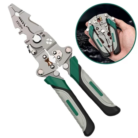 18-in-1 Multifunctional Pliers, Folding Crimping Tool, Wire Stripper for Electricians