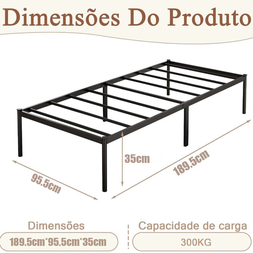 Single Bed/Double Bed Metal Frame Easy To Install Folding Capacity 1350KG Steel Slats Strong Series