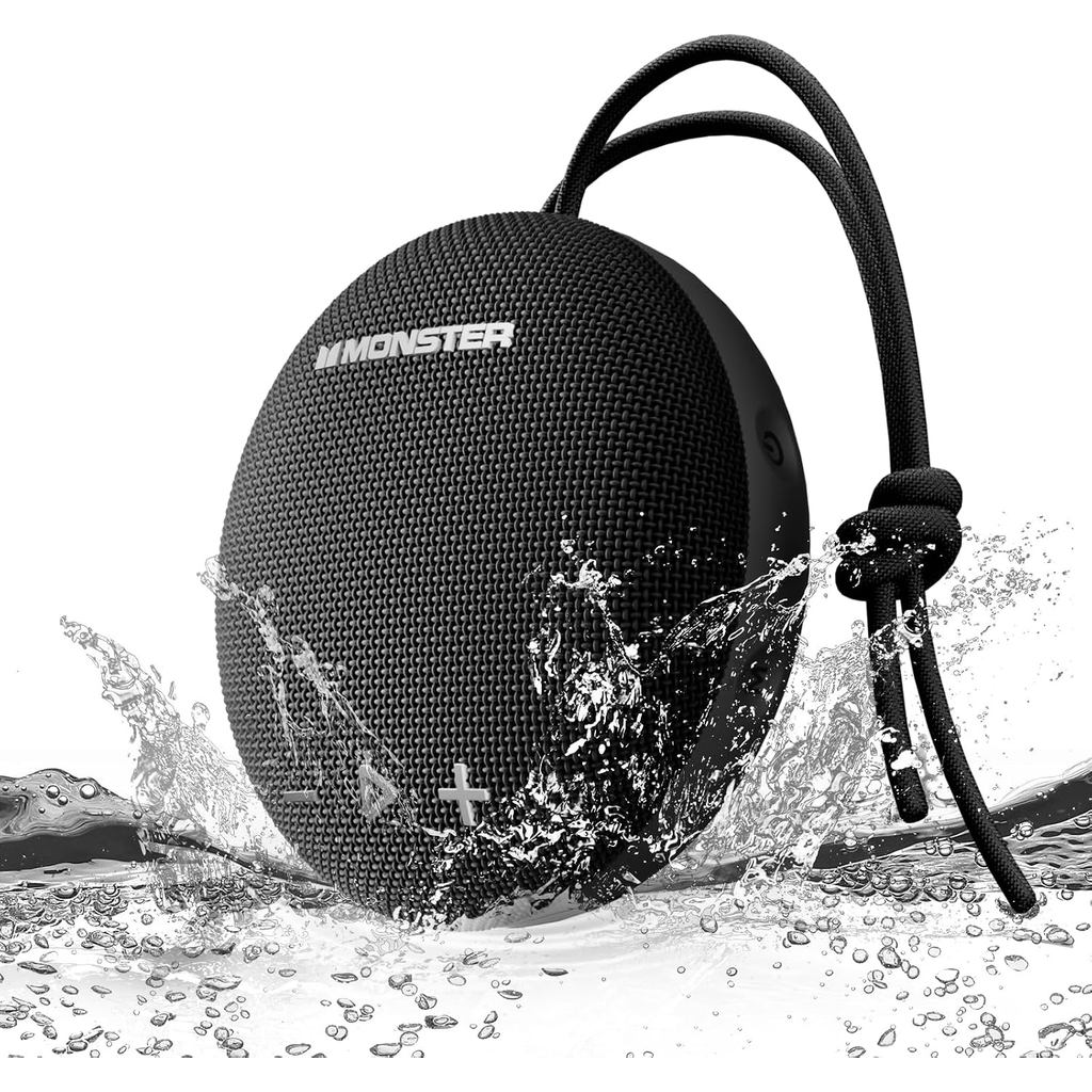 Monster 15W Bluetooth Speaker, IPX8 Shower Speaker Waterproof, Bluetooth 5.4 with Loud HD Sound and Robust Bass, Extra L