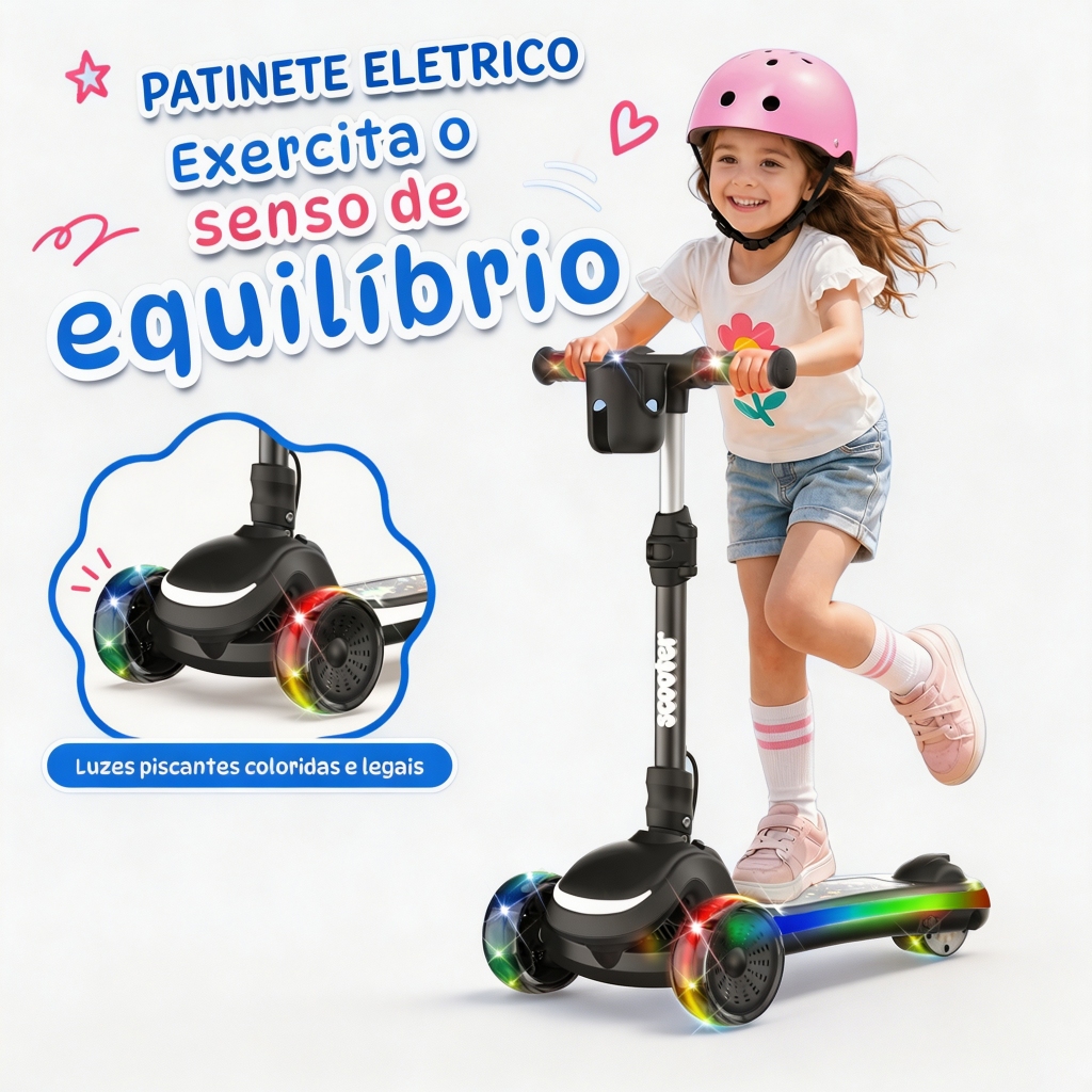 Children's Electric Scooter 5.5-inch 100W With10km/h Speed With Rechargeable Battery And Foot