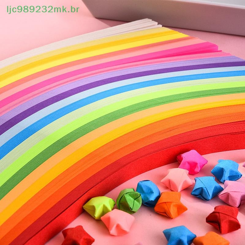 [MYBR] 540 Folhas De Papel Origami Estrelas Dobrável Colorido Estrela Da Sorte Tiras Para Artesanato Manual DIY [WELL]