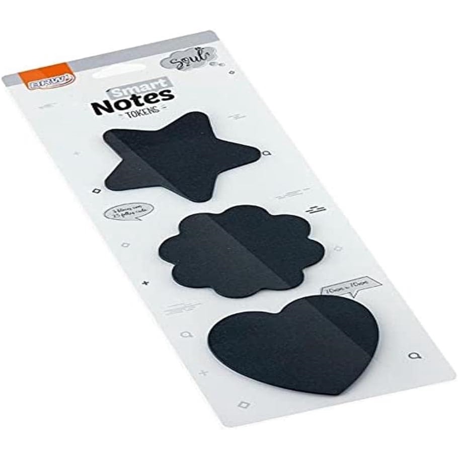3 Blocos de Notas Smart Notes Soul Tokens 25 Folhas BRW  | Adesivo | Autocolante | Sonhos | Delicado | Colorido | Coração | Nuvem | Lembrete | Informações | Importante | Recado | Coração | Flores | Estrela