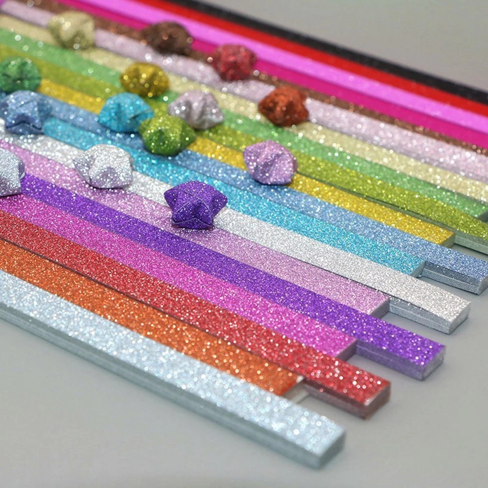 540/1350 Folhas Origami Tiras De Papel Para Artesanato De Bricolage Fazendo 27cores Dobrável Dupla Face Colorido Lucky Star