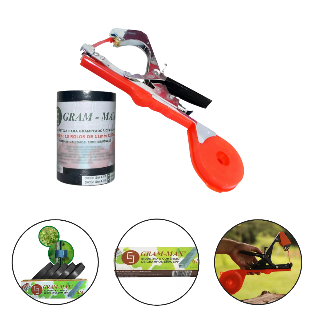 Alceador Yamaho Grampo Fita Preta Reciclada Grampear Jardim 1 unidade