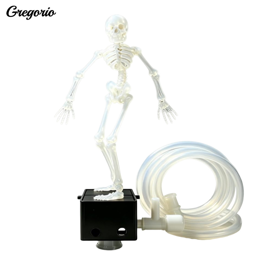 Fish Tank Skeleton Ornament Air Pump Driven Halloween Aquarium Dancing Bubble-driven Moving Joints Realistic Swing for F