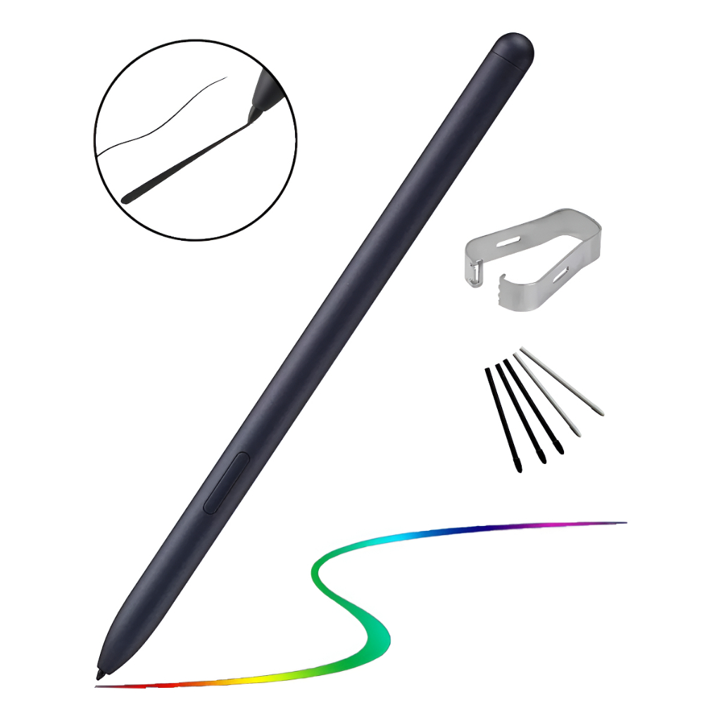 Caneta Stylus Touch S-Pen Para Galaxy Tab S6 S7 S8 S9 S10 Ultra Plus C/ Sensor Pressão + Kit Pontas