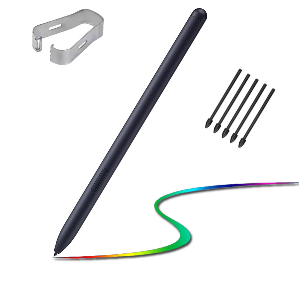 Caneta Touch S-Pen Para	Galaxy Tab S9 S9+ Plus Ultra C/ Sensor Pressão + Pontas cor Preto